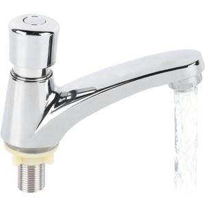 Water Tap, Single Cold Faucet Water Saver Faucet Time Delay Faucet Public Water Faucet Self Closing Water Tap for Bathroom