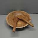 Extra Large Wooden Salad Bowl Set With Serving Utensils - A Beautiful Party Salad & Fruit Bowl With Serving Spoons Perfect for Your Dinner Party - Decorative & Practical Kitchen Must-Have (Brown)