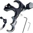 Archery Release Thumb Release for Compound Bow, 3 or 4 Finger Option Bow Release Aid - Left/Right Handed Adjustable Smooth Trigger for Hunting & Outdoor Shooting (Black)