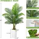 5FT Artificial Palm Tree with Thickened and Sturdy Planter, Fake Plants with Dense Foliage and Natural Colors, Faux Plant for Home Office Living Room Decor Indoor