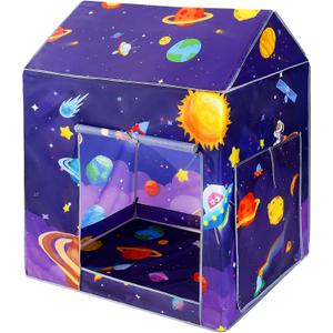 TTLOJ Gift for Christmas Universe Space Style Play Tents for Boys Girls, Playhouse Castle Toy for Toddler Play House, Teepee Tent Indoor Outdoor