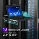 MT-VIKI 15.6'' Rack KVM Console w/Monitor/Keyboard/Touchpad, 1080P@ 60Hz, Fits 18.9" to 31.5" Deep Racks (480-800mm), Included 8 Cables for Server Room, Data Center, Size: 8 port KVM VGA+ 15.6'' LCD