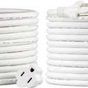 Amazon Basics Extension Cord, 13 Amps, 125V, 20 Foot, White - Pack of 2