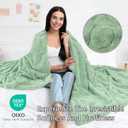 Bcareself Faux Fur Throw Blanket Ultra Soft Plush Fluffy Blanket for Couch, Bed, Sofa - Lightweight Yet Warm Winter Blanket for Women Men - Machine Washable Valentine Gifts 50x60 Inches Sage Green