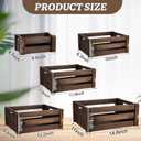 Barydat Set of 5 Wood Crates for Display Decorative Nesting Wooden Crate Storage with Handles Vintage Farmhouse Style Decorative Boxes Multipurpose Fruits Vegetables Boxes(Dusty Brown,Rustic)