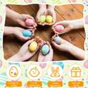 Gerrii 50 Pcs White Foam Easter Egg Ornament Bulk Paintable Decorations with 6 Markers, 12 Paints, 2 Brushes, 1 Palette Hanging Easter Egg with String for DIY Craft Basket Fillers Party Favors