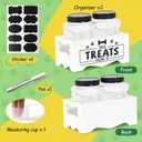 Dog Treat Container, Wooden Cat Food Container Storage with 2 Jars, Food Storage Organizer for Dog and Cat, White Wooden Pet Treat Container, Great Gift for Pet Lover