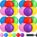 Vinsot 36 Pieces Knobby Balls 7 Inch Bouncy Spiky Sensory Ball Bulk Sensory Inflatable Toys with Air Pump Assorted Color Spiky Massage Stress Toys for Kindergarten Playground Backyard Pool Party