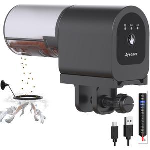 Aysoner Automatic Fish Feeder for Aquarium: Fish Food Vacation Feeders - Small Auto Dispenser for Feeding Betta Turtle Tank