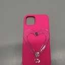 Jusy Case for iPhone 13, Cute Heart with 3D Heart Stand Slim Fit Liquid Silicone Soft Anti-Scratch Microfiber Lining Shockproof Protective Phone Cover for Girly Women Case - Hot Pink