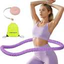 Upgraded Weighted Hoop for Adults - 3.3lb Soft Spring Fitness Hoop for Weight Loss - Foldable Exercise Hoop for Beginners & Home Travel Use