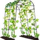 Lalahoni Garden Arch Trellis for Climbing Plants Outdoor, 7 ft Tall Walkway Metal Archway Arbor Tunnel Large for Vegetables Plant Cucumber Trellis for Garden Raised Bed, Black