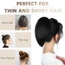 10 Inch Short Ponytail Extension - Soft Straight Pony Tails Hair Extensions, Claw Clip Ponytail Extension, Natural Short Hair Extensions Ponytail, Synthetic Hair Pieces for Women (Color: Black Brown)