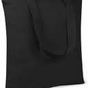 TOPDesign 10-Pack Economical 11.8"x13" Black Cotton Tote Bag, 5oz Lightweight Fabric, Small Reusable Grocery Shopping Cloth Bags, DIY Your Creative Designs