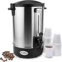 ALPHA LIVING 100 Cups Electric Coffee Urn – Stainless Steel Large Capacity Electric Kettle Percolator Coffee Pot – Ideal Hot Beverage Dispenser for Catering, Hotels, Restaurants –Leak-Proof Tap