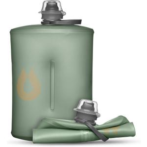 HydraPak Stow - Collapsible Backpacking Water Bottle (350ml, 500ml, 1L) - BPA Free, Ultra Light, Spill-Proof Twist Cap (Sutro Green)