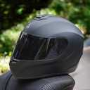 TRIANGLE Motorcycle Helmets Full Face Motorcycle Helmet for Men & Women with Tinted and Clear Visor Meet Dot Approved (Black, L)