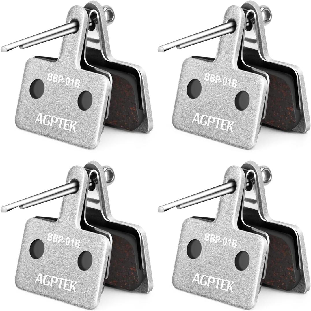 AGPTEK Bike Brake Pads, High-Performance Brake Pads, Disc Brake Pads & Spring (Semi-Metallic&Resin) for Mountain Bike Disc Brakes,Bike Pads Compatible with TRP Tektro Shimano Deore Br
