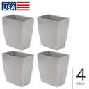 iDesign Small Plastic Bathroom Trash Can, Slim Rectangle, 4-Pack | Garbage Bin