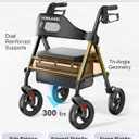 HOMLAND Foldable Rollator Walker for Seniors with Seat, 16" Extra-Wide Seat