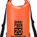 Waterproof Dry Bag, 20L Fit for Women Men Water Proof Bags Lightweight Dry Storage Floating Backpack with Whistle for Travel Backpacking Boating Kayaking Camping (Orange)