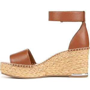Franco Sarto Women's Clemens Espadrille Wedge Sandal (8 Wide, Cognac Brown Raffia)