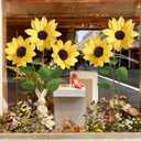 Mverse Paper Giant Sunflowers (Set of 3) - Large Paper Flowers with Freestanding Metal Base for Wedding Backdrop, Event Photo Booth Prop, Birthday Party Decor & Store Display