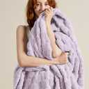 Bedsure GentleSoft Lavender Fog Throw Blanket for Couch - Checkered Fleece Blankets Gifts for Women Men Girls, Cute Soft Cozy Throw for Bedroom Home Decor Gifts, 50x60 Inches