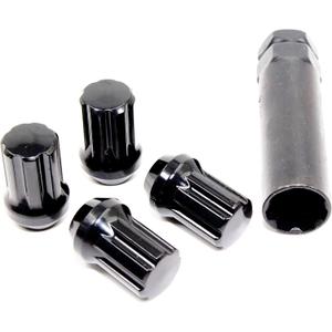 Set of 20 Veritek 14x1.5mm Gloss Black Spline Drive Tuner Lug Nuts w/Key 1.40 Inch for Aftermarket Custom Wheels