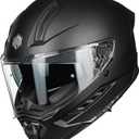 ILM Motorcycle Full Face Helmets DOT ECE for Men Women with Dual Visor Pinlock Insert Street Racing Helmet Cascos para Motos Model MF568 (X-Large, Matte Black)