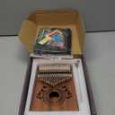Kalimba 17 Key Thumb Piano, Portable Mahogany Mbira Finger Piano with Instruction, Carrying Bag, Tune Hammer, Holiday Gift for Kids, Light Brown - Musical Instruments for Kids
