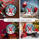 2 x Weight Lifting Christmas Ornament 2025, Double Sided Ceramic Ornaments for Christmas Tree Decor, for Women, Gifts for Gym Lovers, Funny Santa Ornaments