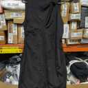 Elegant Black Keyhole Cutout Long Sleeve Dress