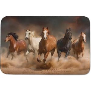 Horses Running Bathroom Rugs 24x16 Inches, 24"x16"x0.5"