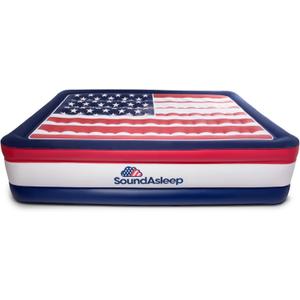 SoundAsleep Dream Series Luxury USA Air Mattress with ComfortCoil Technology & Built-in High Capacity Pump for Home & Camping- Double Height, Adjustable, Inflatable Blow Up, Portable - Queen Size