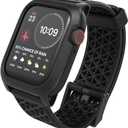 Catalyst Case- Designed for Apple Watch Series SE 2022, Series 6/5 and 4 44mm, Buckle Edition, Drop Proof 9.9ft, Sport Band, Breathable, Rugged, Free Microfiber Cloth is included - Stealth Black