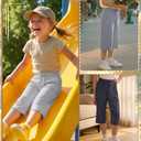 Oakgarden 4 Pack Girls' Capri Pants, 4-Color, 7-8 Years