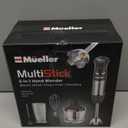 Mueller Multistick 5-in-1 Immersion Blender Handheld,12 Speed Hand Mixer-Turbo Boost,Heaviest Duty Copper Motor,Titanium reinforced Blades Hand Blender,Milk Frother Wand,Whisk,Beaker,Chopper,Grey (Gray)