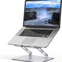 Laptop Stand for Desk, Adjustable Laptop Riser, Metal Foldable Computer Stand Holder Portable Notebook Mount, Ventilated Cooling Printer Stand Compatible with 10-15.6 Laptops