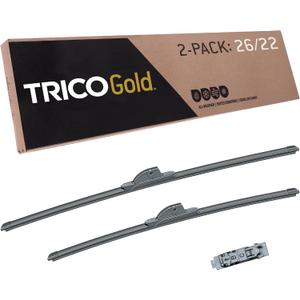 TRICO Gold 26" + 22" Premium Automotive Replacement Windshield Wiper Blades (Set of 2), Passenger and Driver Side All-Weather Beam Wiper Blades for Select Vehicle Models