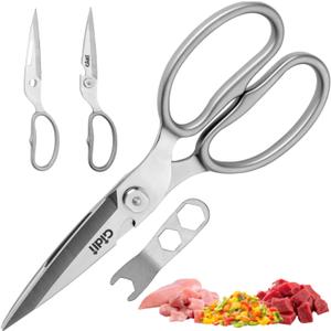 Premium Kitchen Scissors by Gidli Lifetime Replacement - Heavy Duty Kitchen Shears for Food All-Purpose Stainless Steel Scissors Dishwasher Safe, Comes Apart for Easy Cleaning