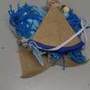 Silipull 1/2 Birthday Supplies Includes Half Birthday High Chair Banner and Hat Gold Candle Cake Topper 6 Months Tassel Wood Bead Highchair Garland(Blue)