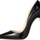 Women's Pointed Toe Shallow Stiletto Heels 4.7 Inch Pumps Wedding Party Banquet Shoes (9.5, Black)
