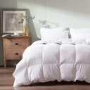 WENERSI Feather Down Fiber Comforter King Size,Hotel Style Bedding Comforter,1200TC,100% Organic Cotton Fabric,All Season White Duvet Insert with 8 Corner Tabs