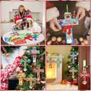 Watersay 48 Set Christmas Religious Cross Craft Kit Christian DIY Snowman Penguin Paper Crafts Make Your Own Christmas Hanging Ornament for Art Project Home Activities (Red)