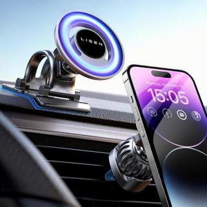 LISEN for MagSafe Car Mount,Phone Holders for Your Car Accessories Dashboard Vent iPhone Car Mount Magnetic Phone Holder Mount for Truck,Gifts for Men Women Him Her fit iPhone 16 Pro Max 15 14 13 12 (Black)
