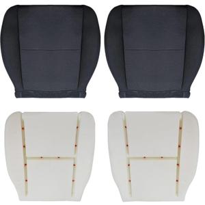 Pripirlod Black Cloth Driver and Passenger Side Bottom Seat Cover & Foam Cushion Fit for Chevy Silverado Tahoe Suburban Avalanche GMC Yukon Sierra 2007 2008 2009 2010 2011 2012 2013 2014