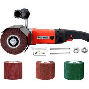 1400W Electric Burnishing Polishing Machine, Electric Sander Polisher, With 4 Burnishing Wheels((80# 120# 240# 320#) for Metal and Stainless Steel Polishing