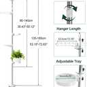 Hershii 4-Tier Indoor Plant Stand Tension Pole Corner Standing Shelf Adjustable Stands for Flower Pots Windowsill Bathroom Vanity Display Rack - Ivory