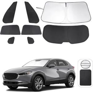 Window Shades for Mazda CX-30 2019-2024 2025 Accessories Car Side Full Windows Rear Triangular Windshield Sun Shade Sun UV Rays & Privacy Protection for Camping,Napping,and Relaxing 8PCS